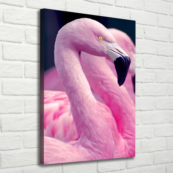 Foto leinwand vertikales Flamingos