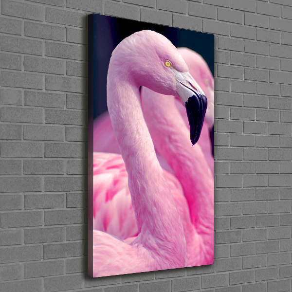 Foto leinwand vertikales Flamingos
