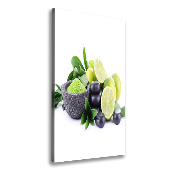 Wandbild vertikales Zitrusfrüchte und Steine