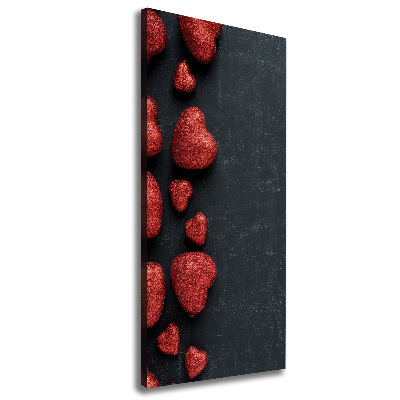 Foto auf leinwand vertikales Herzen auf dem Brett