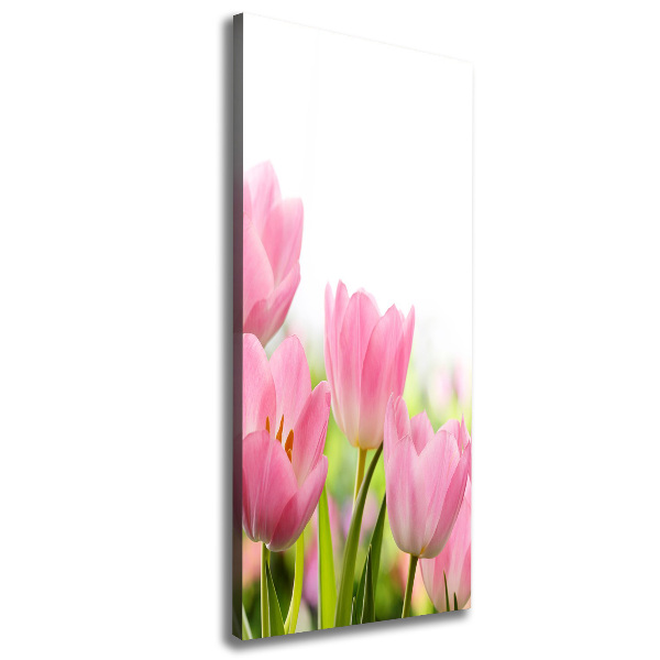 Wandbild vertikales Rosa Tulpen