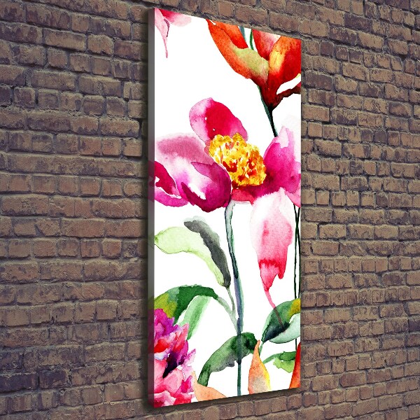Foto leinwand vertikales Wildblumen
