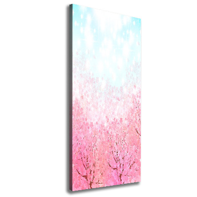Wandbild vertikales Kirschblüten