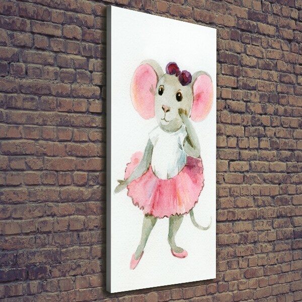Foto leinwand vertikales Ballerina-Maus
