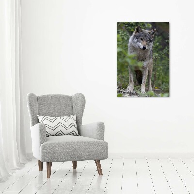 Wandbild vertikales Wolf im Wald