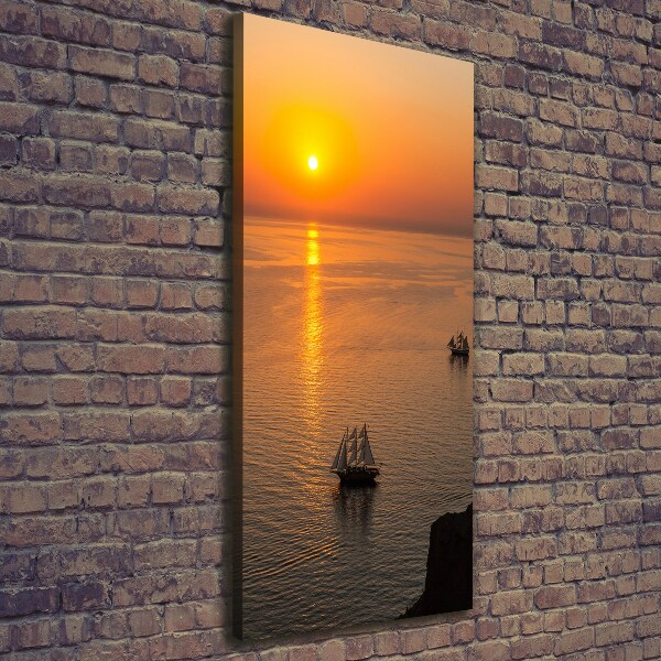 Foto auf leinwand vertikales Sonnenuntergang am Meer