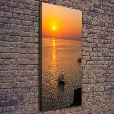 Foto auf leinwand vertikales Sonnenuntergang am Meer