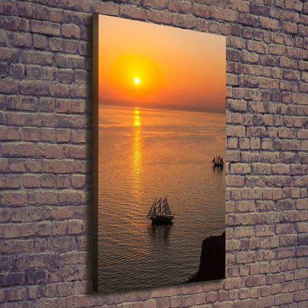 Foto auf leinwand vertikales Sonnenuntergang am Meer