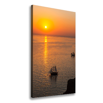 Foto auf leinwand vertikales Sonnenuntergang am Meer