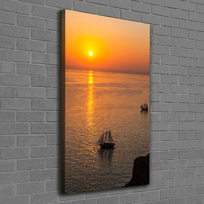 Foto auf leinwand vertikales Sonnenuntergang am Meer