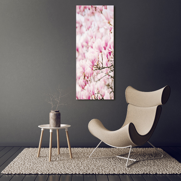 Wandbild vertikales Magnolienblüten