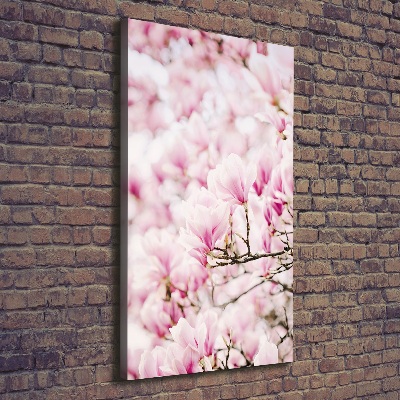 Wandbild vertikales Magnolienblüten