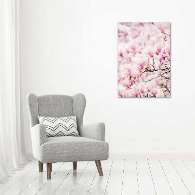 Wandbild vertikales Magnolienblüten