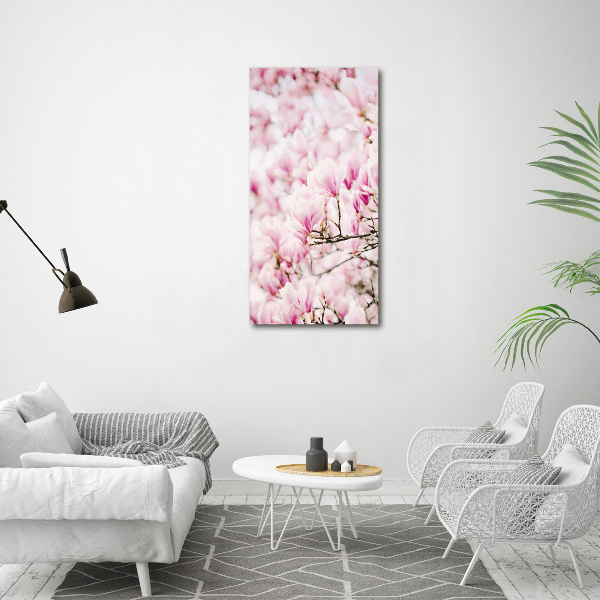 Wandbild vertikales Magnolienblüten