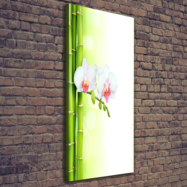 Wandbild vertikales Orchidee und Bambus