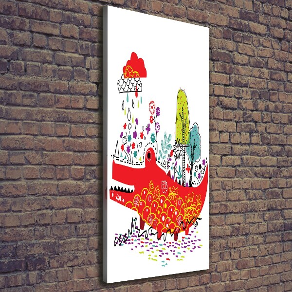 Foto auf leinwand vertikales Krokodil