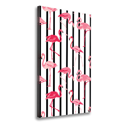 Wandbild vertikales Flamingos und Streifen