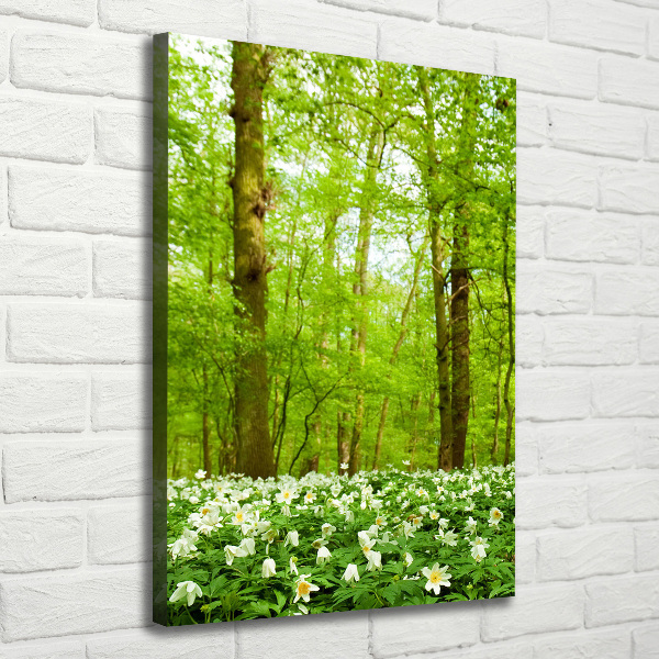 Wandbild vertikales Blumen im Wald