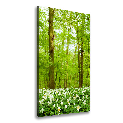 Wandbild vertikales Blumen im Wald