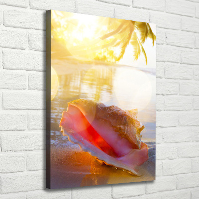 Foto leinwand vertikales Eine Muschel am Strand