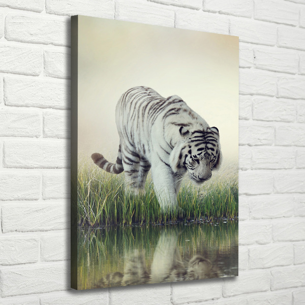 Wandbild vertikales Weißer Tiger