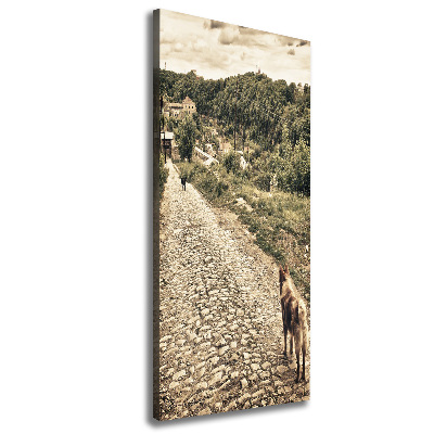 Foto auf leinwand vertikales Zwei Hunde vom Hügel