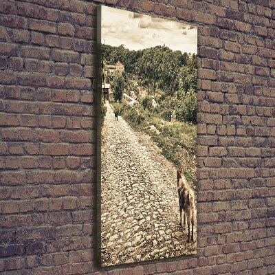 Foto auf leinwand vertikales Zwei Hunde vom Hügel