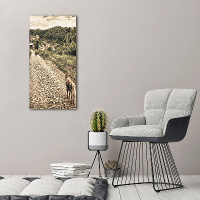 Foto auf leinwand vertikales Zwei Hunde vom Hügel