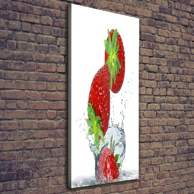 Foto leinwand vertikales Erdbeeren