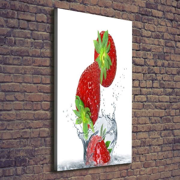 Foto leinwand vertikales Erdbeeren