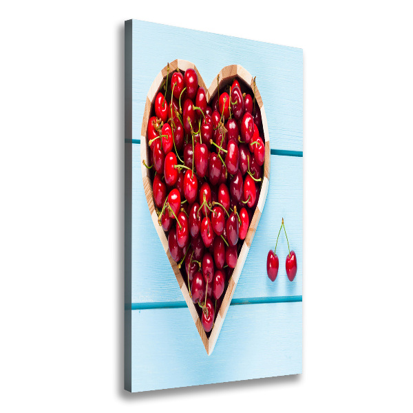Wandbild vertikales Kirschen auf Holz