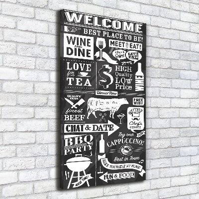 Wandbild vertikales Restaurant