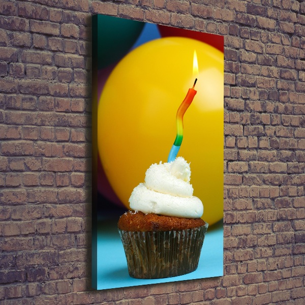 Foto auf leinwand vertikales Geburtstagscupcake