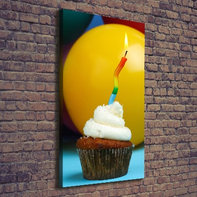 Foto auf leinwand vertikales Geburtstagscupcake