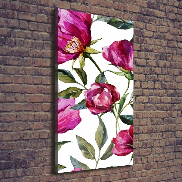 Wandbild vertikales Mohnblumen