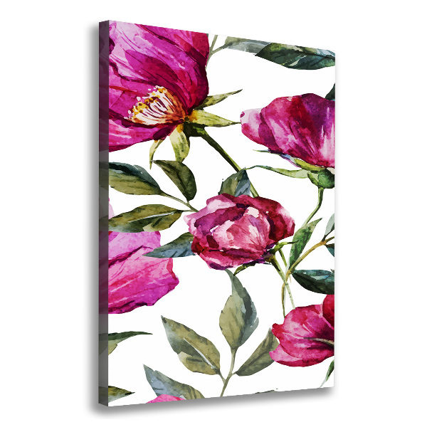 Wandbild vertikales Mohnblumen