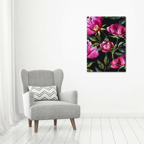 Foto leinwand vertikales Mohnblumen