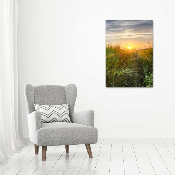 Foto leinwand vertikales Weizenfeld