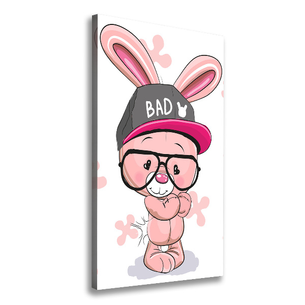 Foto leinwand vertikales Kaninchen im Hut