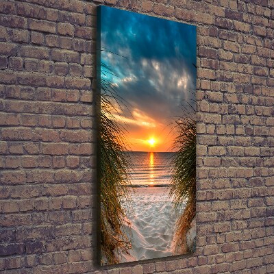 Wandbild vertikales Sonnenuntergang am Meer