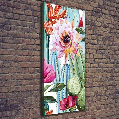 Wandbild vertikales Kakteen