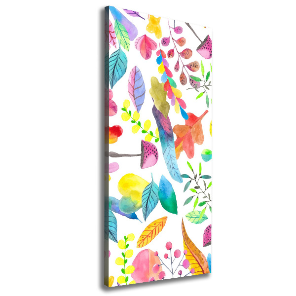 Foto auf leinwand vertikales Blätter und Pilze