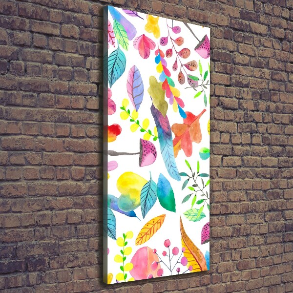 Foto auf leinwand vertikales Blätter und Pilze