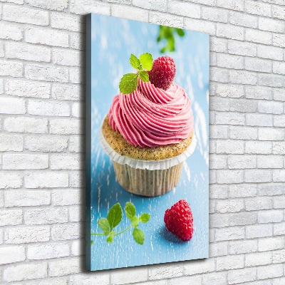 Foto auf leinwand vertikales Himbeer-Cupcake
