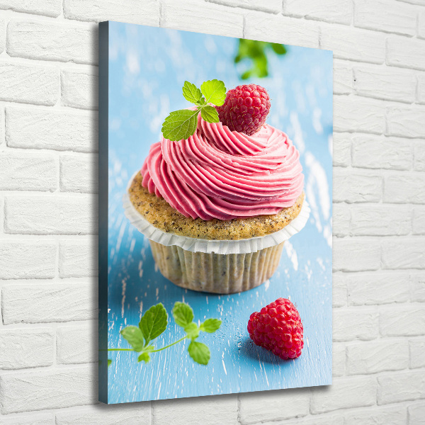 Foto auf leinwand vertikales Himbeer-Cupcake