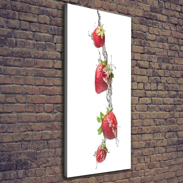 Foto leinwand vertikales Erdbeeren
