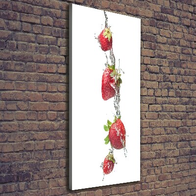 Foto leinwand vertikales Erdbeeren