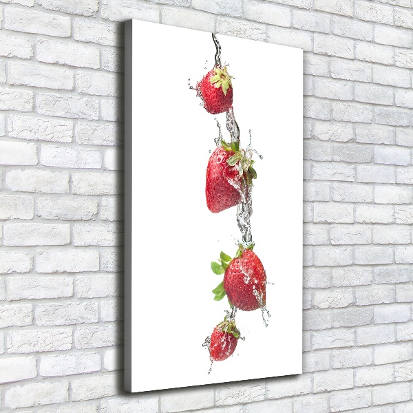 Foto leinwand vertikales Erdbeeren