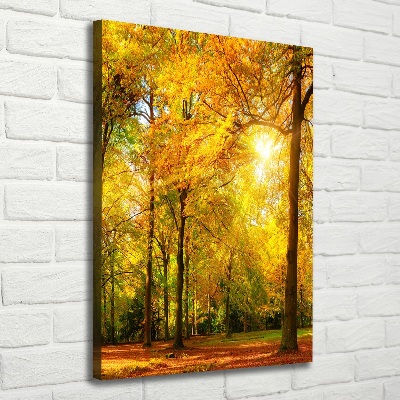 Wandbild vertikales Wald im Herbst