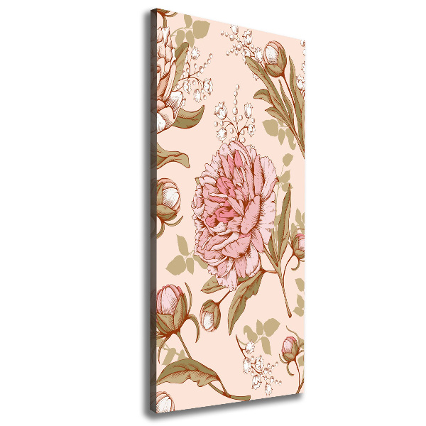 Wandbild vertikales Pfingstrosen